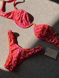bikini butterfly leo print néon